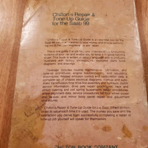 Chilton's SAAB 99 Repair & Tune Up Guide All Models 1969-1975 - Picture 3 of 4